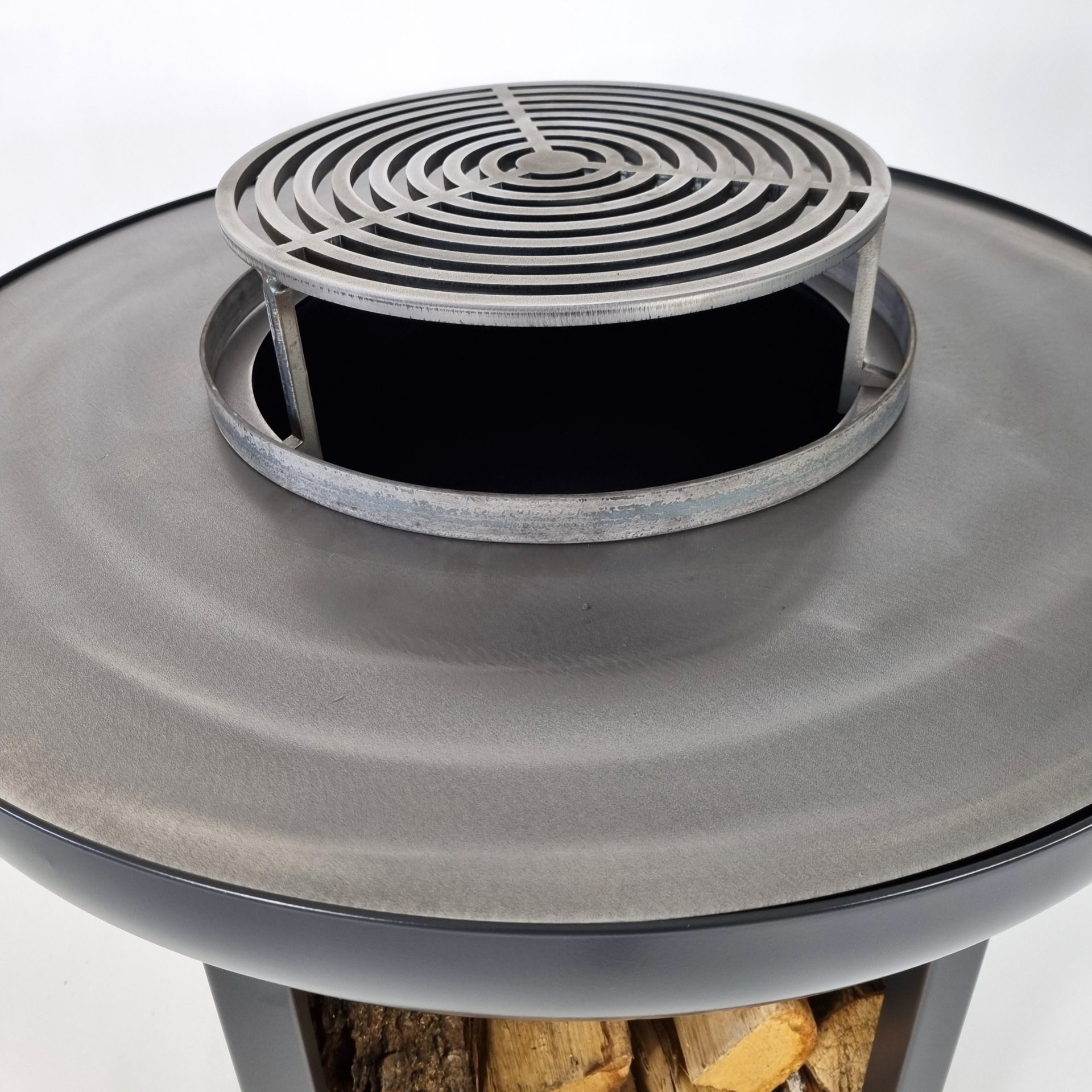 Brasero Meuble Vinci 100 XL - Meuble Acier Corten et Foyer Noir Thermolaqué – Image 2