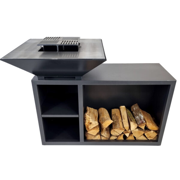 BRASERO + Meuble  – RABELAIS 100 XL  – Acier Noir