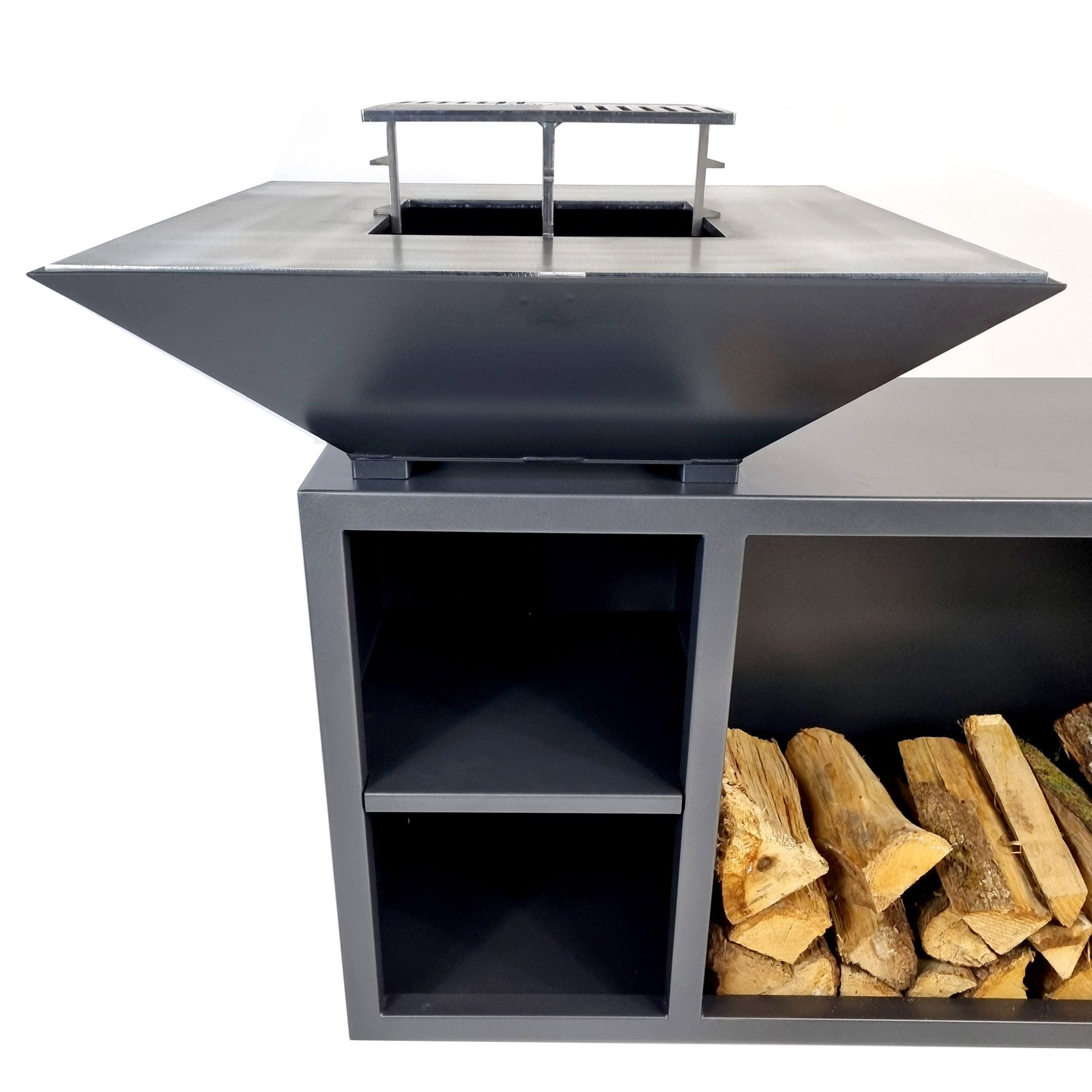 BRASERO + Meuble - RABELAIS 100 XL - Acier Noir – Image 3