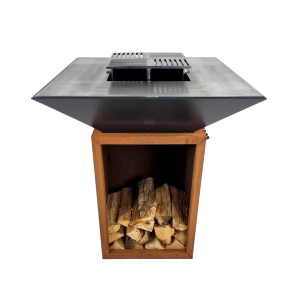 Brasero Rabelais 80 Acier Corten et Noir