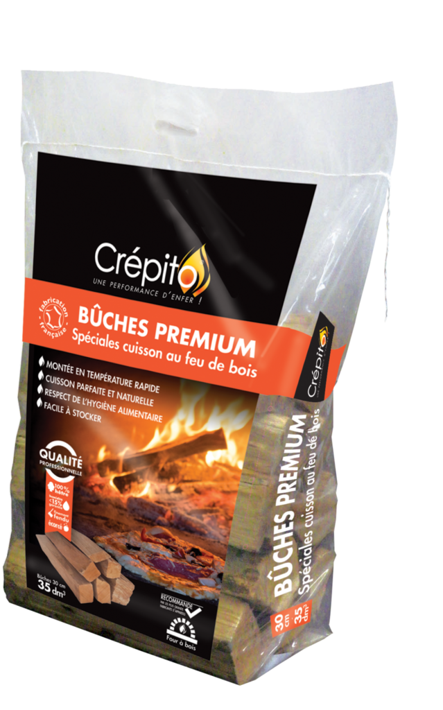 Bûches Premium Crépito 35dm³ en 30 cm - Spéciales cuisson au feu de bois