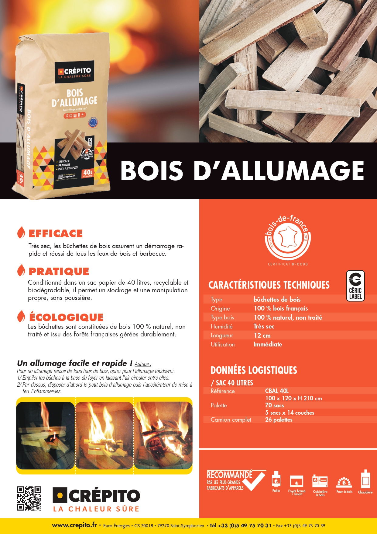 Bois d'allumage Crépito® - Allume-feu naturel - 40 L – Image 2