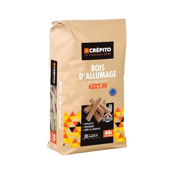Bois d&rsquo;allumage Crépito® – Allume-feu naturel – 40 L