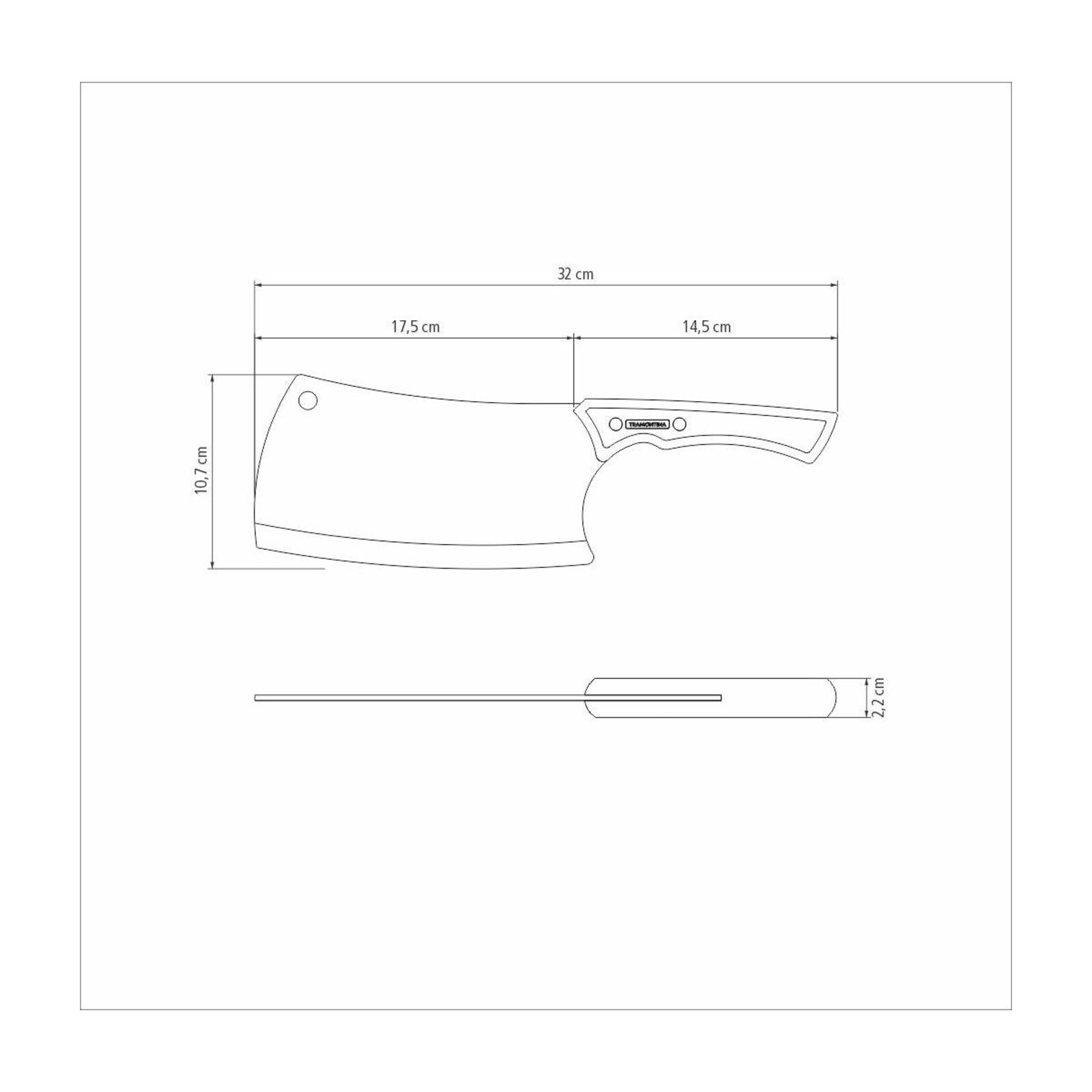 Feuille de boucher black 17,5 cm 1 pc inox et bois – Image 3