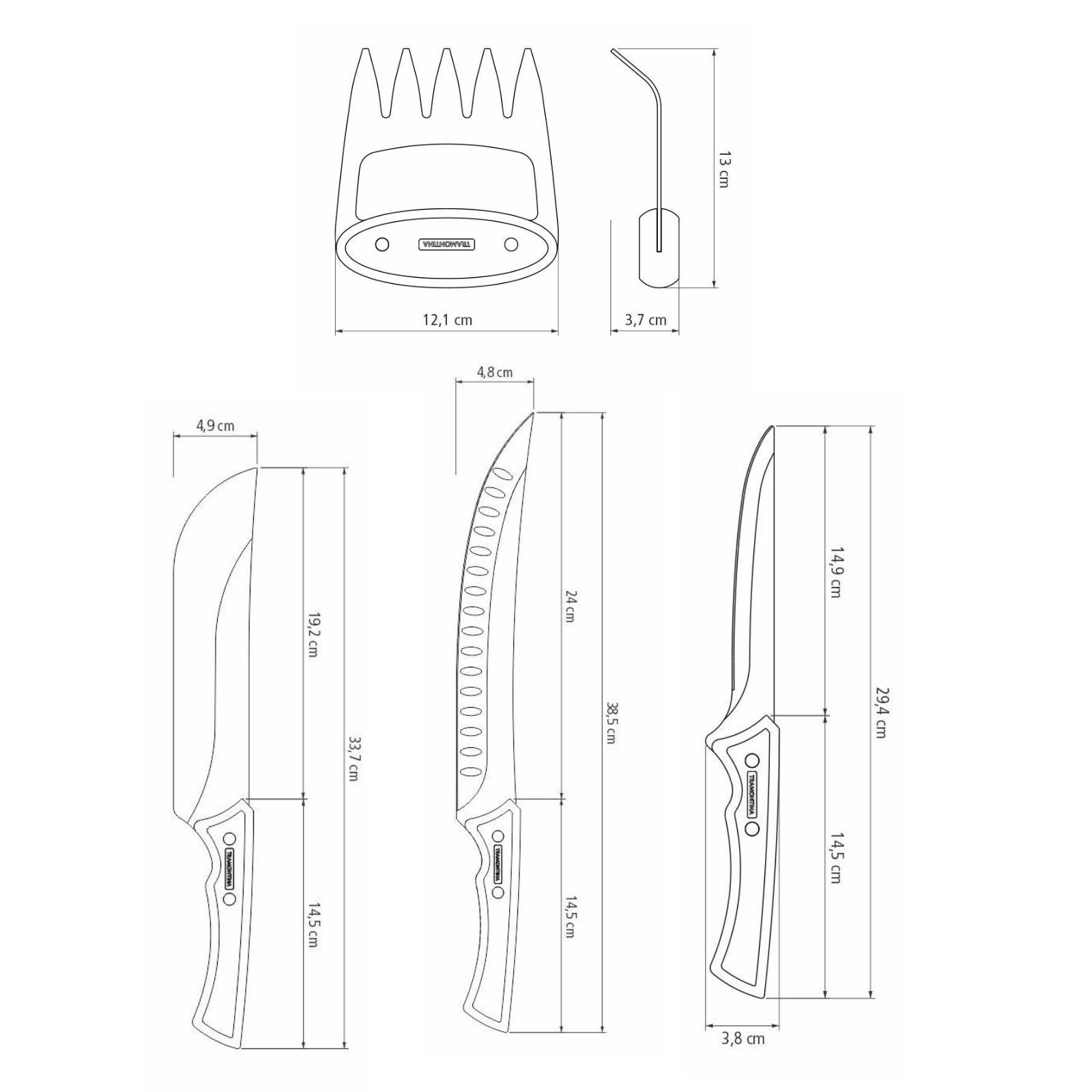 Bloc de couteaux Black. 5pcs. Inox – Image 5