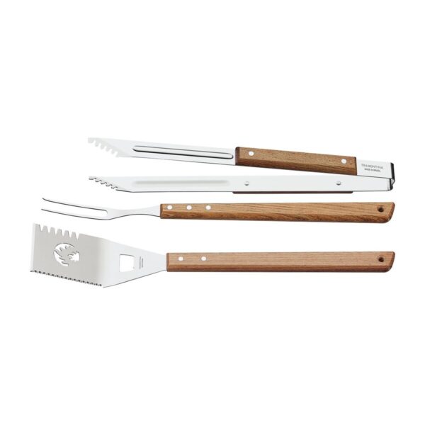Kit barbecue Churrasco 3pcs. Inox et bois