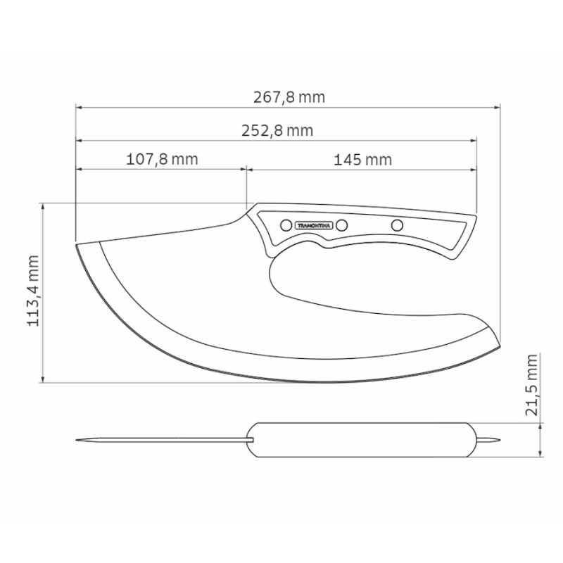Couteau à pizza et viande VIKING black 27cm 1 pc. Inox et bois – Image 2