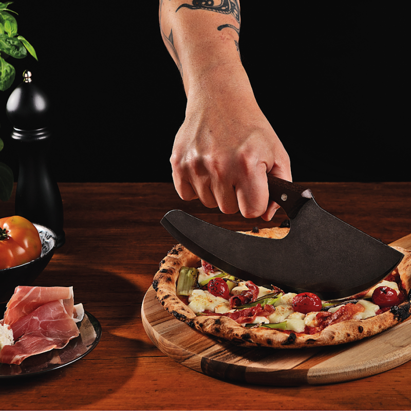 Couteau à pizza et viande VIKING black 27cm 1 pc. Inox et bois – Image 3
