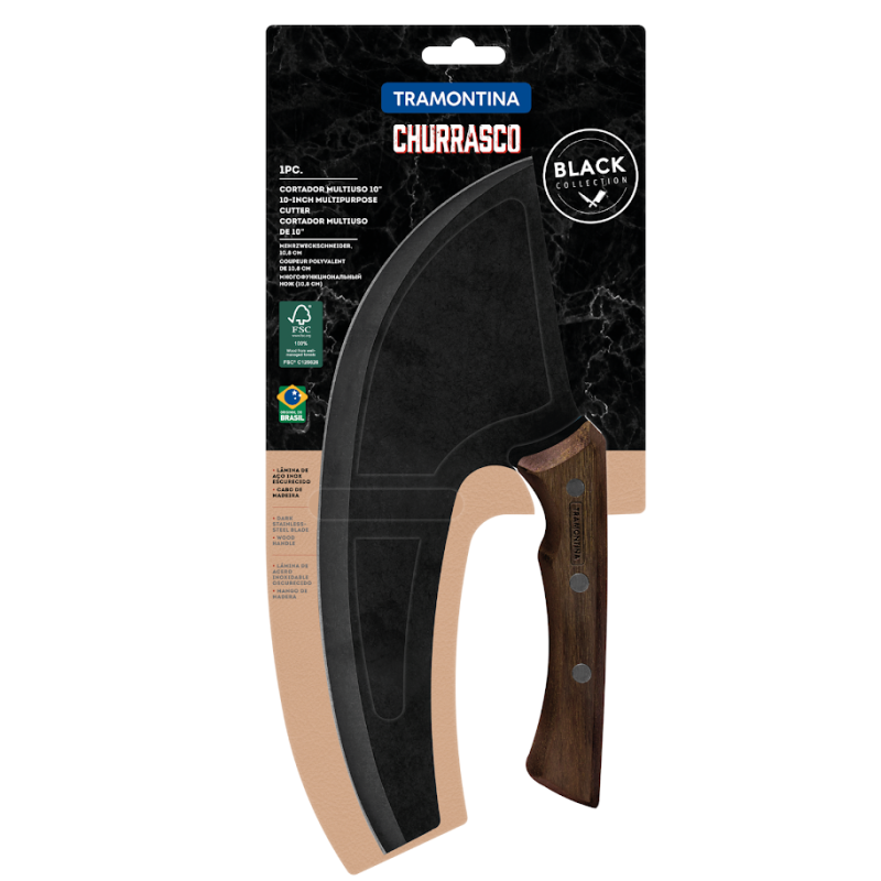 Couteau à pizza et viande VIKING black 27cm 1 pc. Inox et bois – Image 5