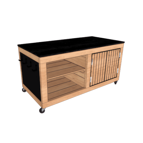 Cuisine extérieure LULU Prestige XS avec perçage de tuyau de gaz pour plancha. 1 porte, 1 étagère.