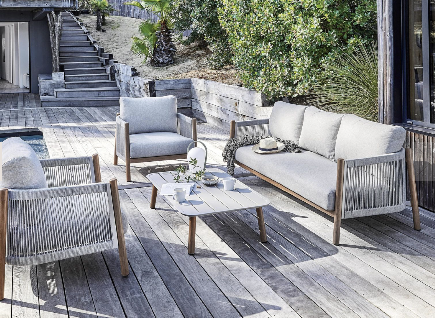 Set DERIVEUR avec 2 Fauteuils 1 Canapé 3 places et 1 Table basse – Image 3