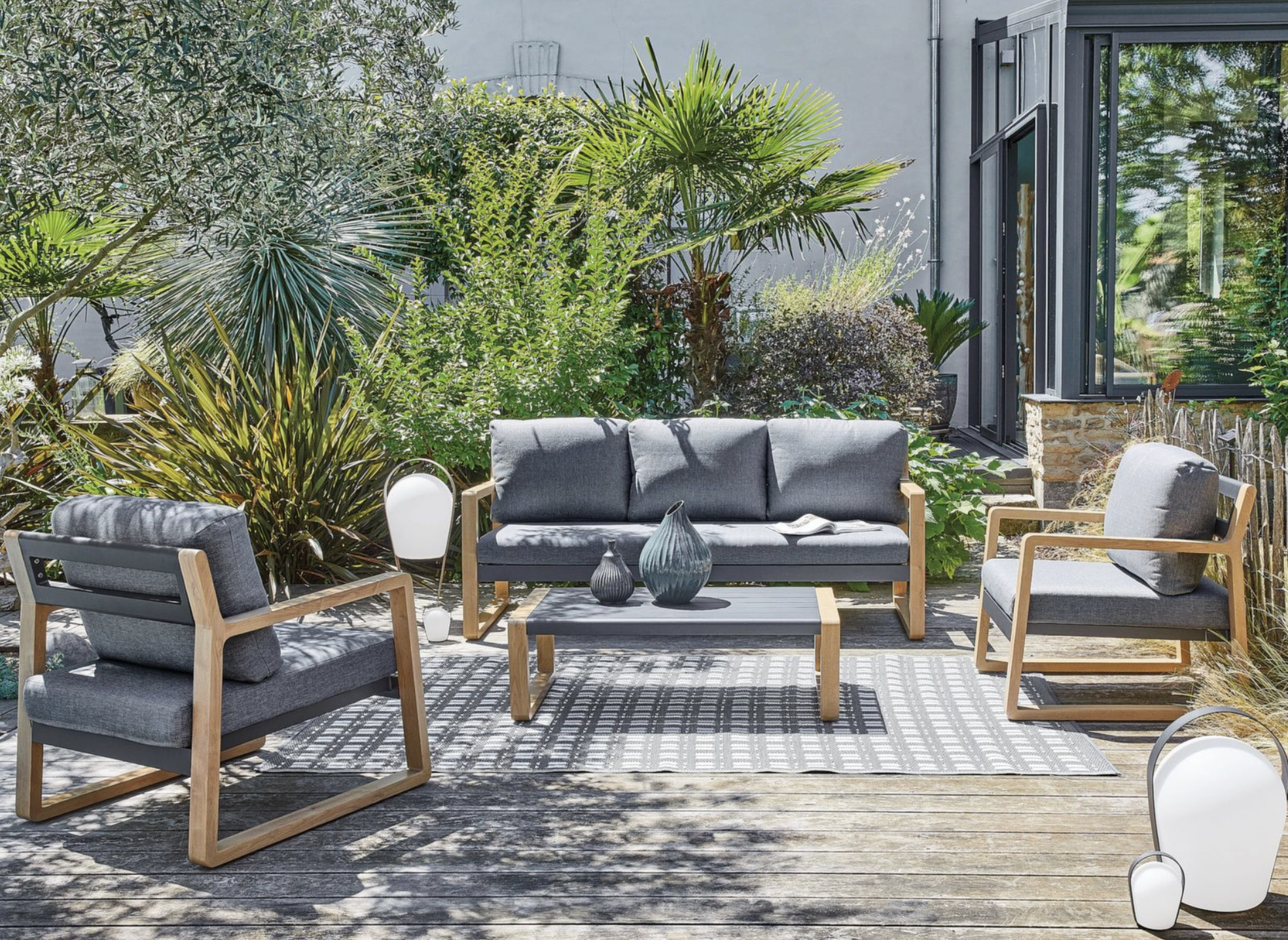 Set SLOOP avec 2 Fauteuils 1 Canapé 3 places et 1 Table basse