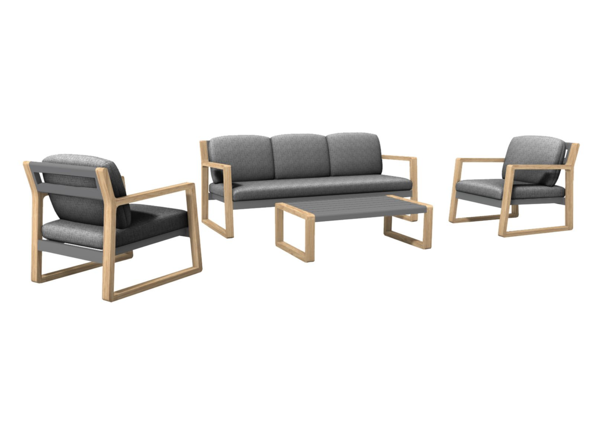 Set SLOOP avec 2 Fauteuils 1 Canapé 3 places et 1 Table basse – Image 3