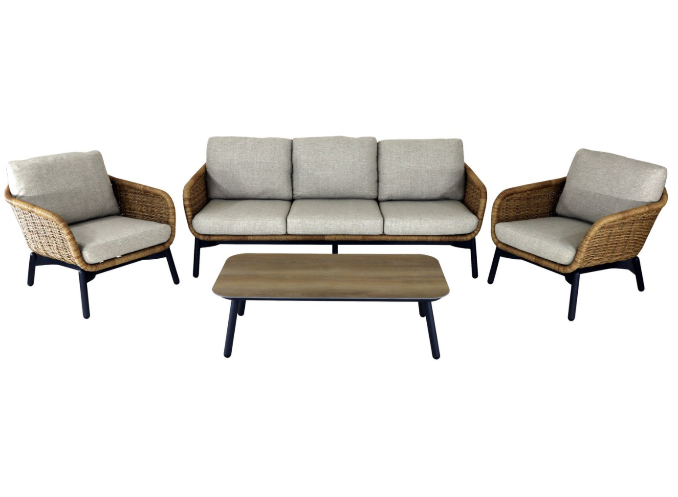 Set TORNADO avec 2 Fauteuils 1 Canapé 3 places et 1 Table basse – Image 3